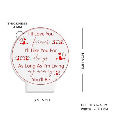 I'll Love You Forever night lamp with Multicolored Light Mothers Day Gift for Mom Best Birthday Gift for Mom from Daughter Son