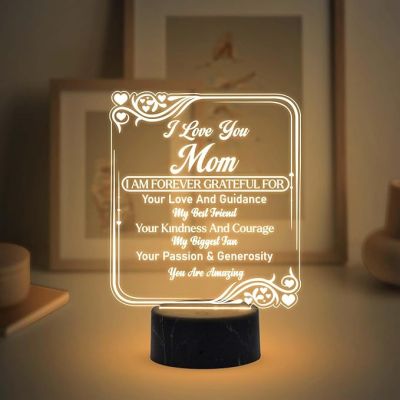 I Love You Mom Night Lamp with Warm White Light Mothers Day Gift for Mom Best Birthday Gift for Mom from Daughter Son