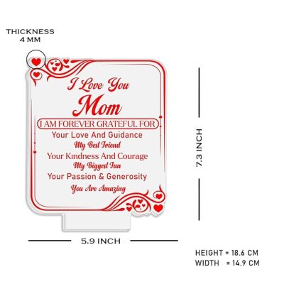 I Love You Mom Night Lamp with Warm White Light Mothers Day Gift for Mom Best Birthday Gift for Mom from Daughter Son