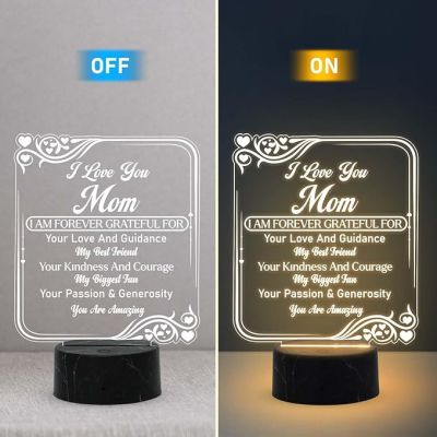 I Love You Mom Night Lamp with Warm White Light Mothers Day Gift for Mom Best Birthday Gift for Mom from Daughter Son