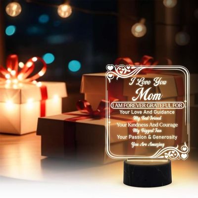 I Love You Mom Night Lamp with Warm White Light Mothers Day Gift for Mom Best Birthday Gift for Mom from Daughter Son