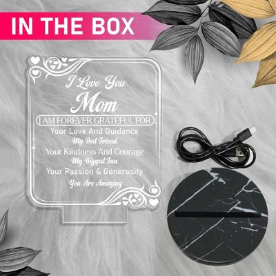 I Love You Mom Night Lamp with Multicolored Light Mothers Day Gift for Mom Best Birthday Gift for Mom from Daughter Son