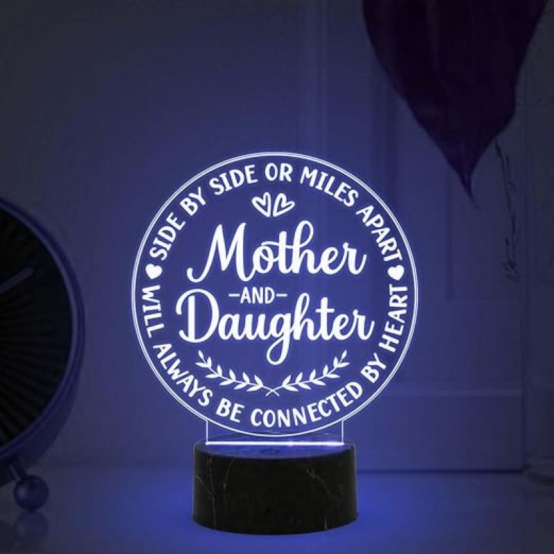 Mother and Daughter night lamp with Multicolored Light Mothers Day Gift for Mom Best Birthday Gift for Mom from Daughter Son