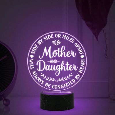 Mother and Daughter night lamp with Multicolored Light Mothers Day Gift for Mom Best Birthday Gift for Mom from Daughter Son