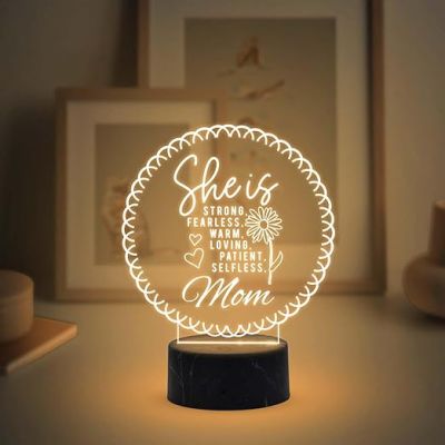 She is Mom night lamp with Warm White Light Light Mothers Day Gift for Mom Best Birthday Gift for Mom from Daughter Son