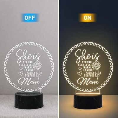 She is Mom night lamp with Warm White Light Light Mothers Day Gift for Mom Best Birthday Gift for Mom from Daughter Son