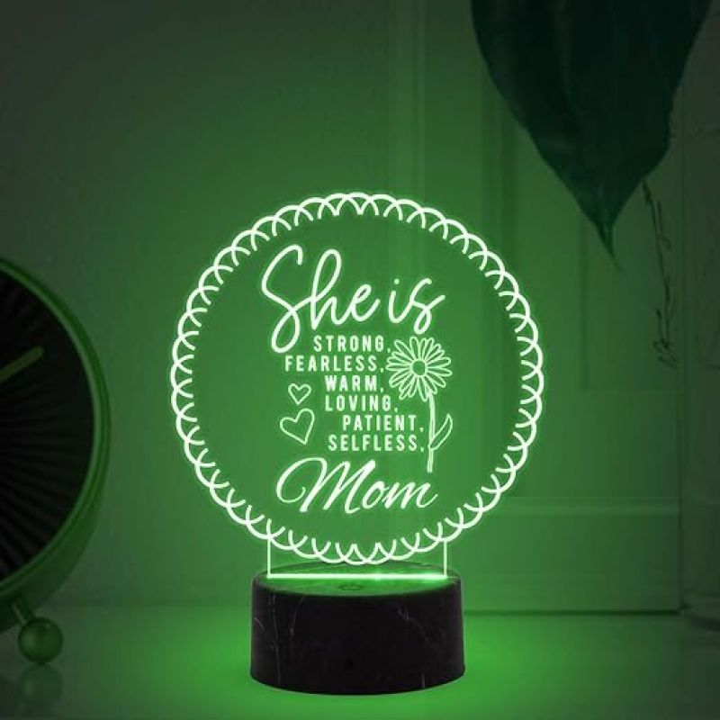 She is Mom night lamp with Multicolored Light Mothers Day Gift for Mom best Birthday Gift for Mom from Daughter Son