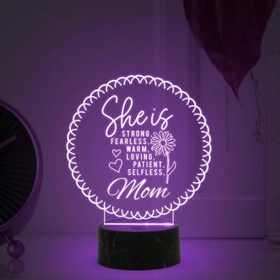 She is Mom night lamp with Multicolored Light Mothers Day Gift for Mom best Birthday Gift for Mom from Daughter Son