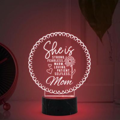 She is Mom night lamp with Multicolored Light Mothers Day Gift for Mom best Birthday Gift for Mom from Daughter Son