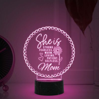 She is Mom night lamp with Multicolored Light Mothers Day Gift for Mom best Birthday Gift for Mom from Daughter Son