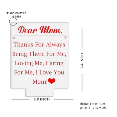 Dear Mom Engraved Night Lamp with Multicolored Light Mothers Day Gift for Mom Birthday Gift for Mom from Daughter Son