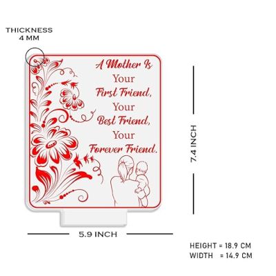 A Mother is Your First Friend Engraved Night Lamp with Warm White Light Mothers Day Gift for Mom Birthday Gift for Mom from Daughter Son