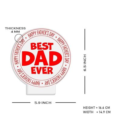 3D Illusion Best Dad Ever Engraved Led Table Lamp with Warm White Light Fathers Day Gift for Dad Birthday Gift for Dad Memorable Gift for Dad