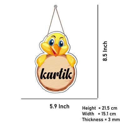 Duck Cute Animal Wooden Wall Hanging Customized With Name Kids Room, Living Room, Home Decor Birthday Gift For Kids