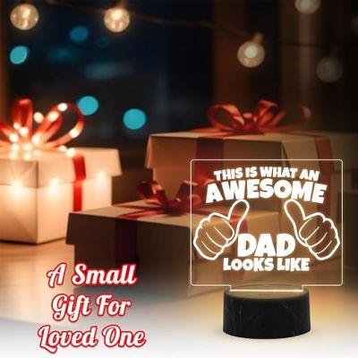 This is What an Awesome Dad Look Like Night Lamp with Warm White Light Fathers Day Gift for Dad Best Birthday Gift for Dad from Daughter & Son