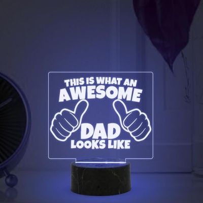 This is What an Awesome Dad Look Like Night Lamp with Multicolored Light Fathers Day Gift for Dad Best Birthday Gift for Dad from Daughter & Son
