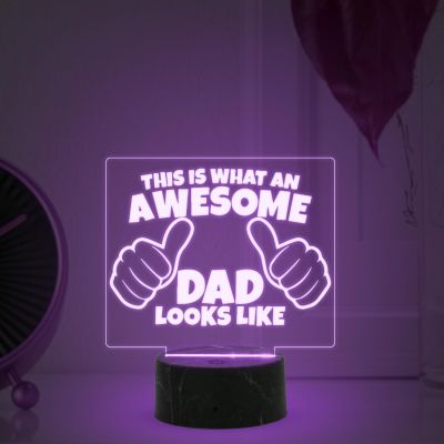 This is What an Awesome Dad Look Like Night Lamp with Multicolored Light Fathers Day Gift for Dad Best Birthday Gift for Dad from Daughter & Son