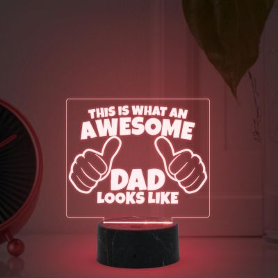 This is What an Awesome Dad Look Like Night Lamp with Multicolored Light Fathers Day Gift for Dad Best Birthday Gift for Dad from Daughter & Son