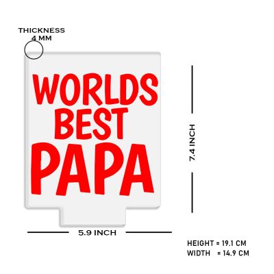 Worlds Best Papa Night Lamp with Multicolored Light Fathers Day Gift for Dad Birthday Gift for Dad from Daughter & Son