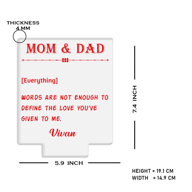 Personalized Mom Dad night lamp with Multicolored light Customizable with name Gift for Parents Express Your Love for Parents