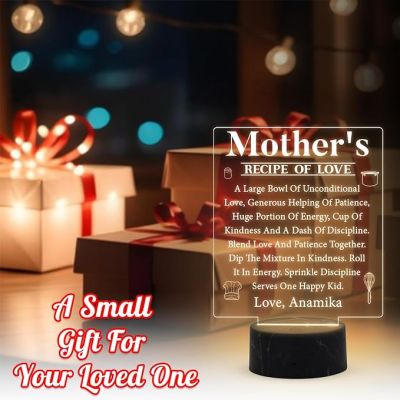 Mother's Engraved night lamp with Warm White Light Customized with Name Mothers Day Gift for Mom | Gift for Mom from Daughter Son