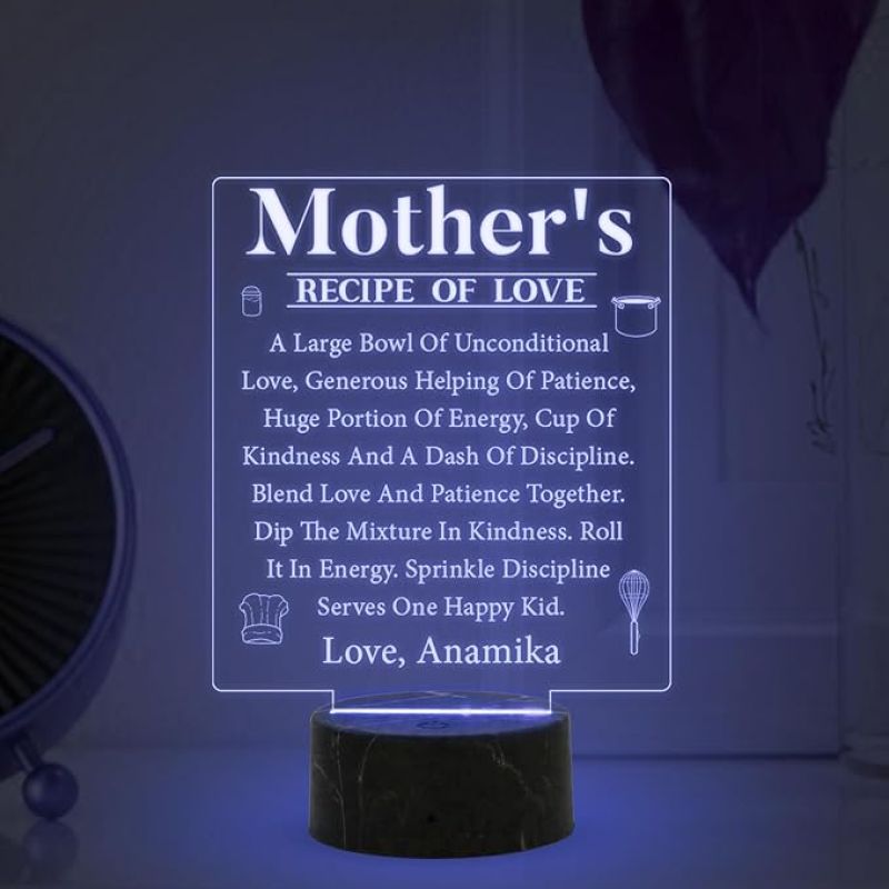 Mother's Engraved night lamp with Multicolored Lamp Customized with name Mothers Day Gift for Mom Gift for Mom from Daughter Son