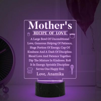 Mother's Engraved night lamp with Multicolored Lamp Customized with name Mothers Day Gift for Mom Gift for Mom from Daughter Son