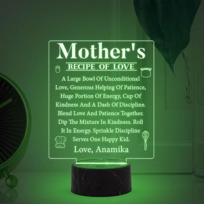 Mother's Engraved night lamp with Multicolored Lamp Customized with name Mothers Day Gift for Mom Gift for Mom from Daughter Son