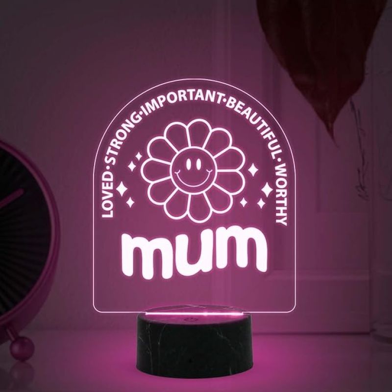 Mom Engraved Night Lamp with Multicolored Light Best Gift for Mom Mothers Day Gift from Daughter & Son Thankyou Gift for Mom