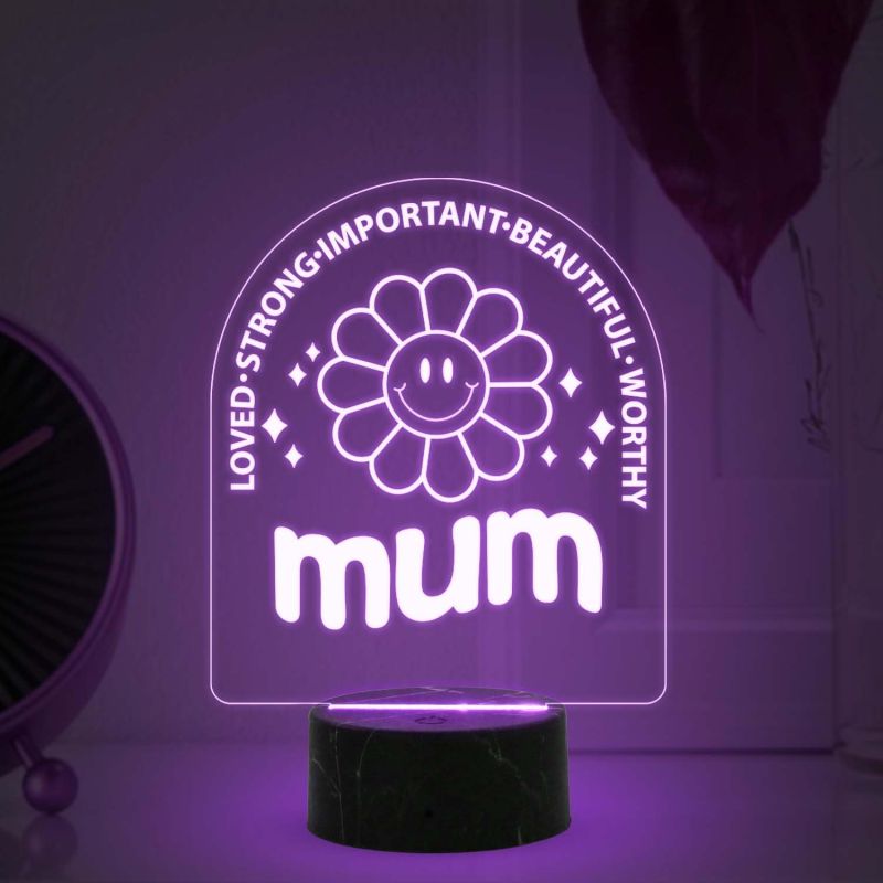 Mom Engraved Night Lamp with Multicolored Light Best Gift for Mom Mothers Day Gift from Daughter & Son Thankyou Gift for Mom