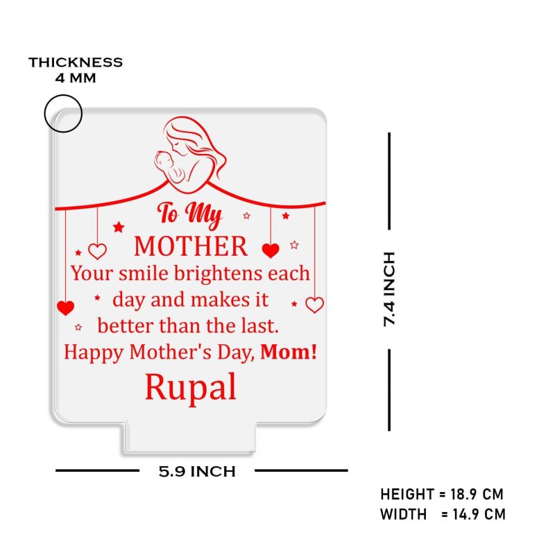 to My Mother Engraved Night Lamp with Multicolored Customized with Name Mothers Day Gift Gift for Mom from Daughter Son Memorable Birthday Gift for Mom
