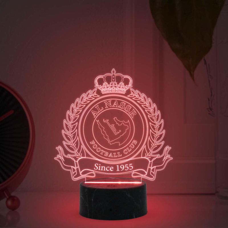3D Illusion Alnassr Football Club night lamp with Multicolored Light Gift for Sports Lover Birthday Gifts for Footballer Men Women Football Player Gift