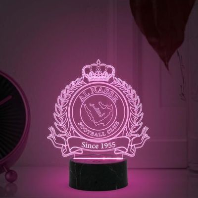 3D Illusion Alnassr Football Club night lamp with Multicolored Light Gift for Sports Lover Birthday Gifts for Footballer Men Women Football Player Gift