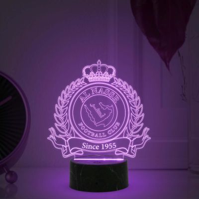 3D Illusion Alnassr Football Club night lamp with Multicolored Light Gift for Sports Lover Birthday Gifts for Footballer Men Women Football Player Gift