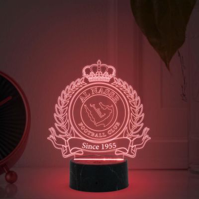 3D Illusion Alnassr Football Club night lamp with Multicolored Light Gift for Sports Lover Birthday Gifts for Footballer Men Women Football Player Gift