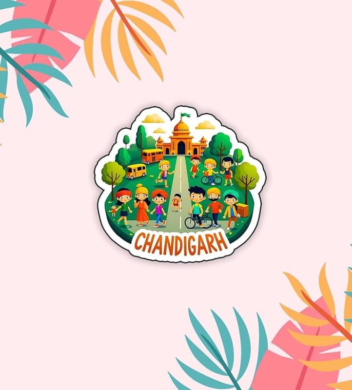 Chandigarh Indian State Wooden Fridge Magnet Sticker Home & Kitchen Almirah Refrigerator Door Decor Sticker Travel Souvenir & Gift Items Magnet