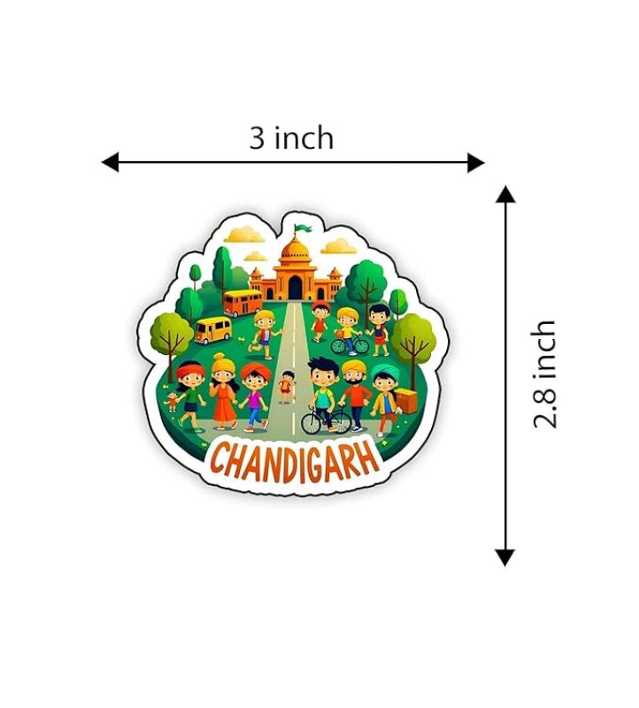 Chandigarh Indian State Wooden Fridge Magnet Sticker Home & Kitchen Almirah Refrigerator Door Decor Sticker Travel Souvenir & Gift Items Magnet
