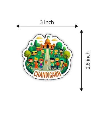 Chandigarh Indian State Wooden Fridge Magnet Sticker Home & Kitchen Almirah Refrigerator Door Decor Sticker Travel Souvenir & Gift Items Magnet