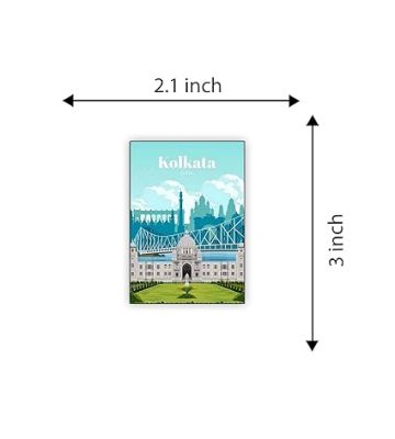 Kolkata Indian State Wooden Fridge Magnet Sticker Almirah, Refrigerator, Home & Kitchen Door Travel Souvenir & Gift Items Magnet