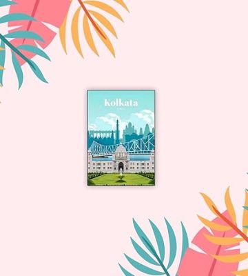 Kolkata Indian State Wooden Fridge Magnet Sticker Almirah, Refrigerator, Home & Kitchen Door Travel Souvenir & Gift Items Magnet