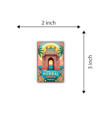 Mumbai Indian State Wooden Fridge Magnet Sticker Almirah, Refrigerator, Home & Kitchen Door Travel Souvenir & Gift Items Magnet