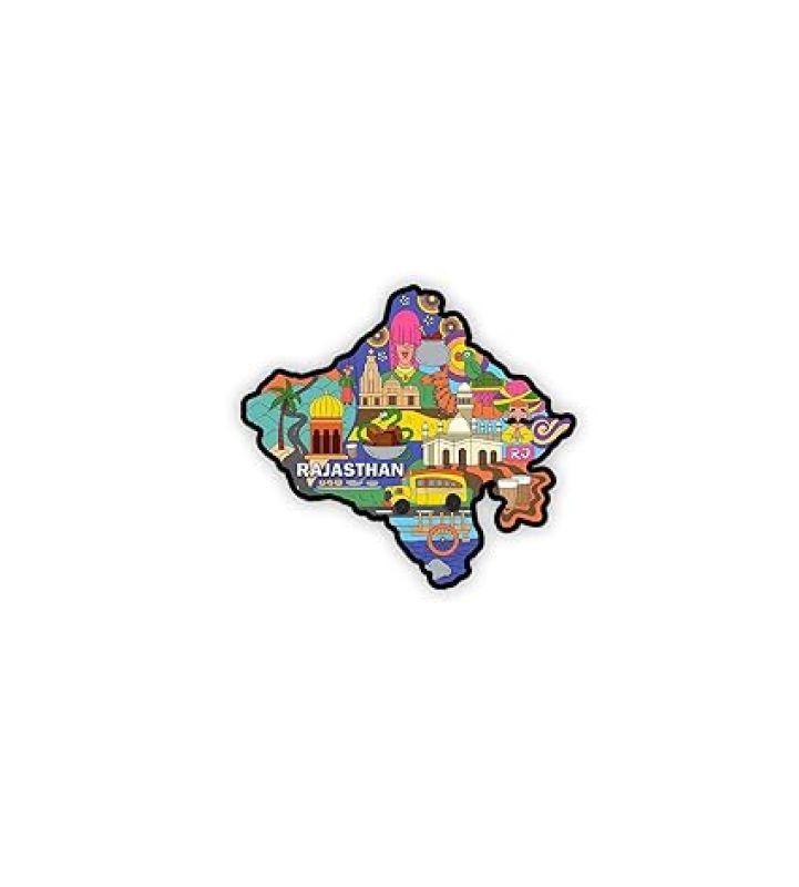 Rajasthan Indian State Wooden Fridge Magnet Sticker Almirah, Refrigerator, Home & Kitchen Door Travel Souvenir & Gift Items Magnet