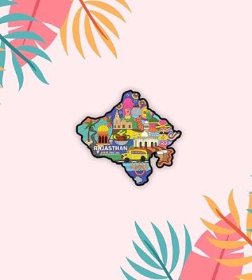 Rajasthan Indian State Wooden Fridge Magnet Sticker Almirah, Refrigerator, Home & Kitchen Door Travel Souvenir & Gift Items Magnet