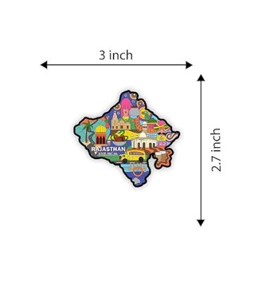 Rajasthan Indian State Wooden Fridge Magnet Sticker Almirah, Refrigerator, Home & Kitchen Door Travel Souvenir & Gift Items Magnet