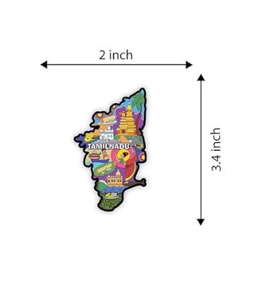 Tamilnadu Indian State Wooden Fridge Magnet Sticker Almirah, Refrigerator, Home & Kitchen Door Travel Souvenir & Gift Items Magnet