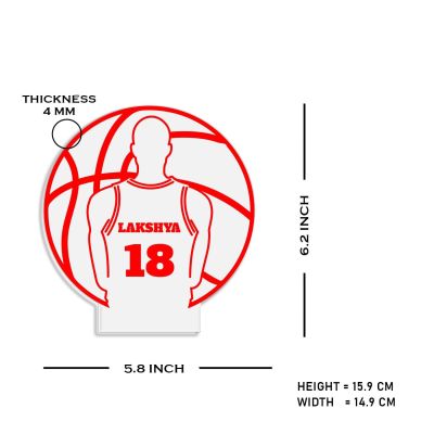Basketball night lamp with Warm White Light Customized with Name  Birthday Gift for Basketball Lovers Gaming Room Decor Lamp