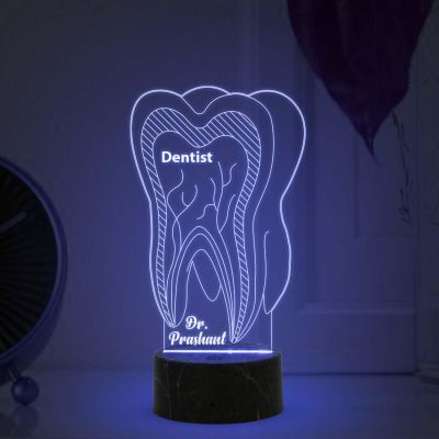 Dentist Night Lamp with Automatic Color Changing Light Customized with Name Thankyou Gifts for Dentist Doctor Dental Clinic decor