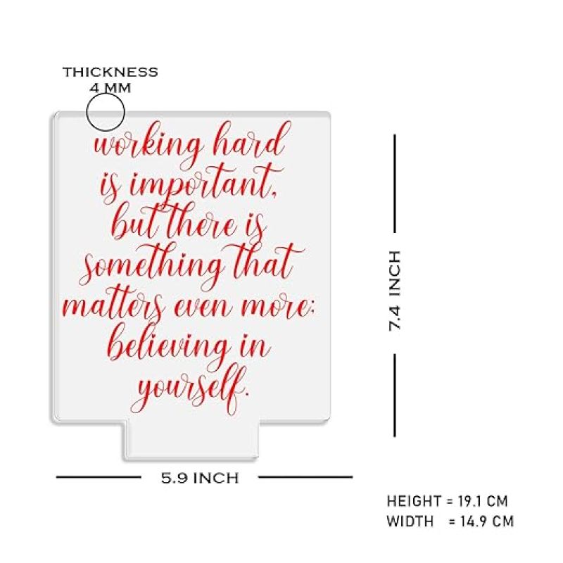 Working Hard is Important Motivational Thought Engraved Night Lamp with Automatic Color Changing Light | Inspirational Lamp
