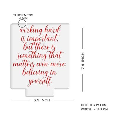 Working Hard is Important Motivational Thought Engraved Night Lamp with Automatic Color Changing Light | Inspirational Lamp
