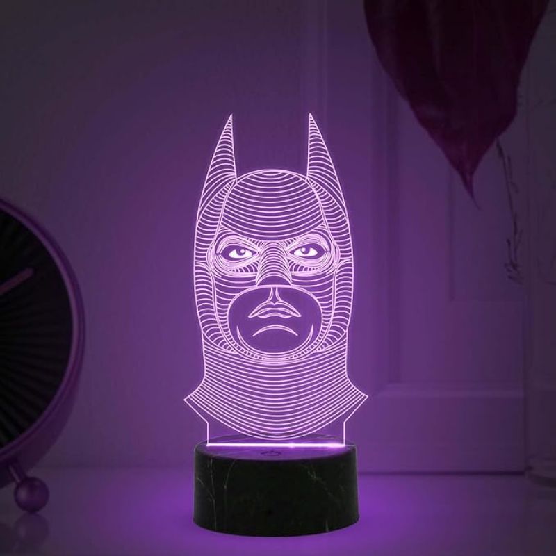 3D Illusion Batman Night Lamp with Multicolored Light Birthday Gift for Marvel Fans & Kids Room DecorGift for Avengers Lovers